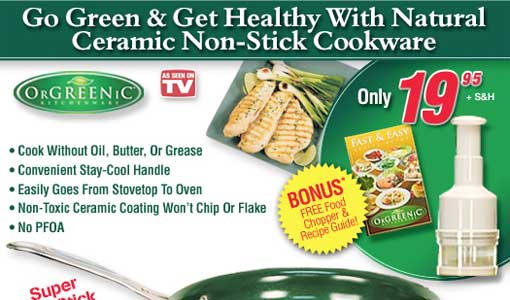 Orgeenic OrGreenic Kitchenware Fry Pan, Ceramic Green Non-Stick, Shop
